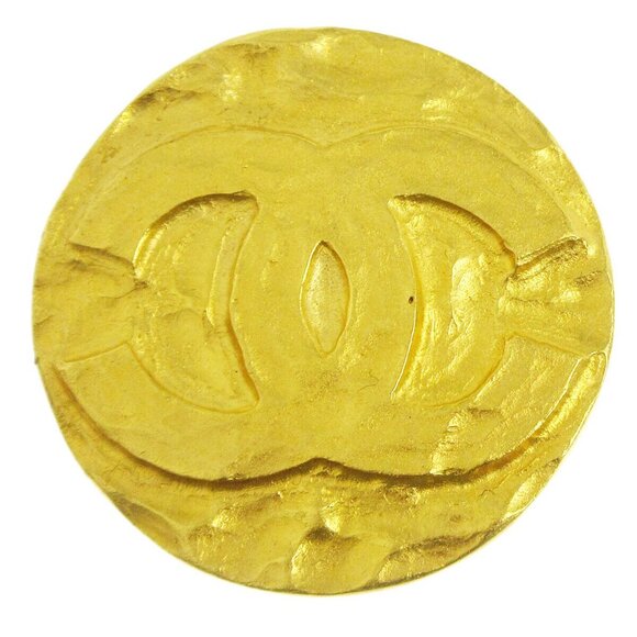 Chanel Medallion Brooch Pin Gold 94P 01174 - Picture 1 of 4